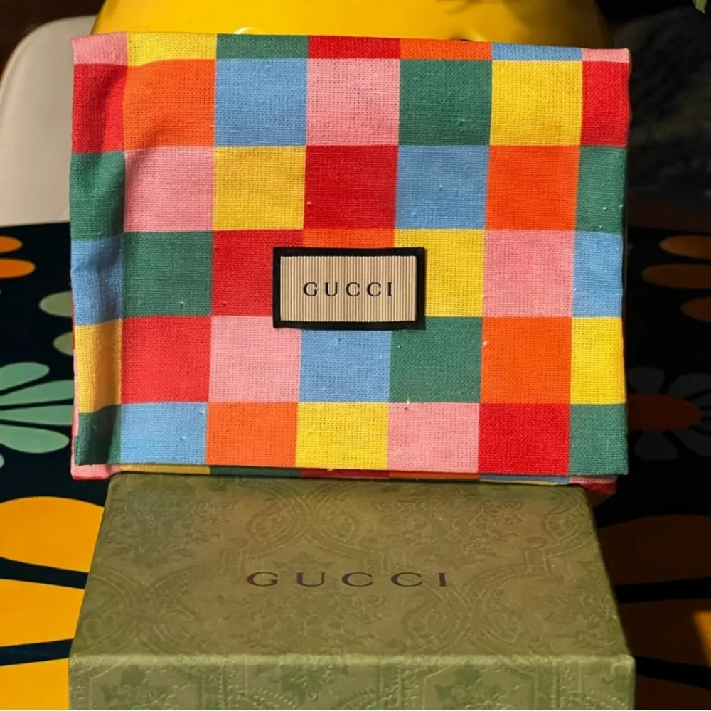 Gucci Limited Edition Multicolor GG Canvas compact L Zippy wallet NWT
